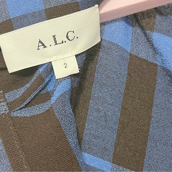 NWT A.L.C. Iggy Plaid Draped High-Neck Assymetrical Dress - Picture 11 of 11